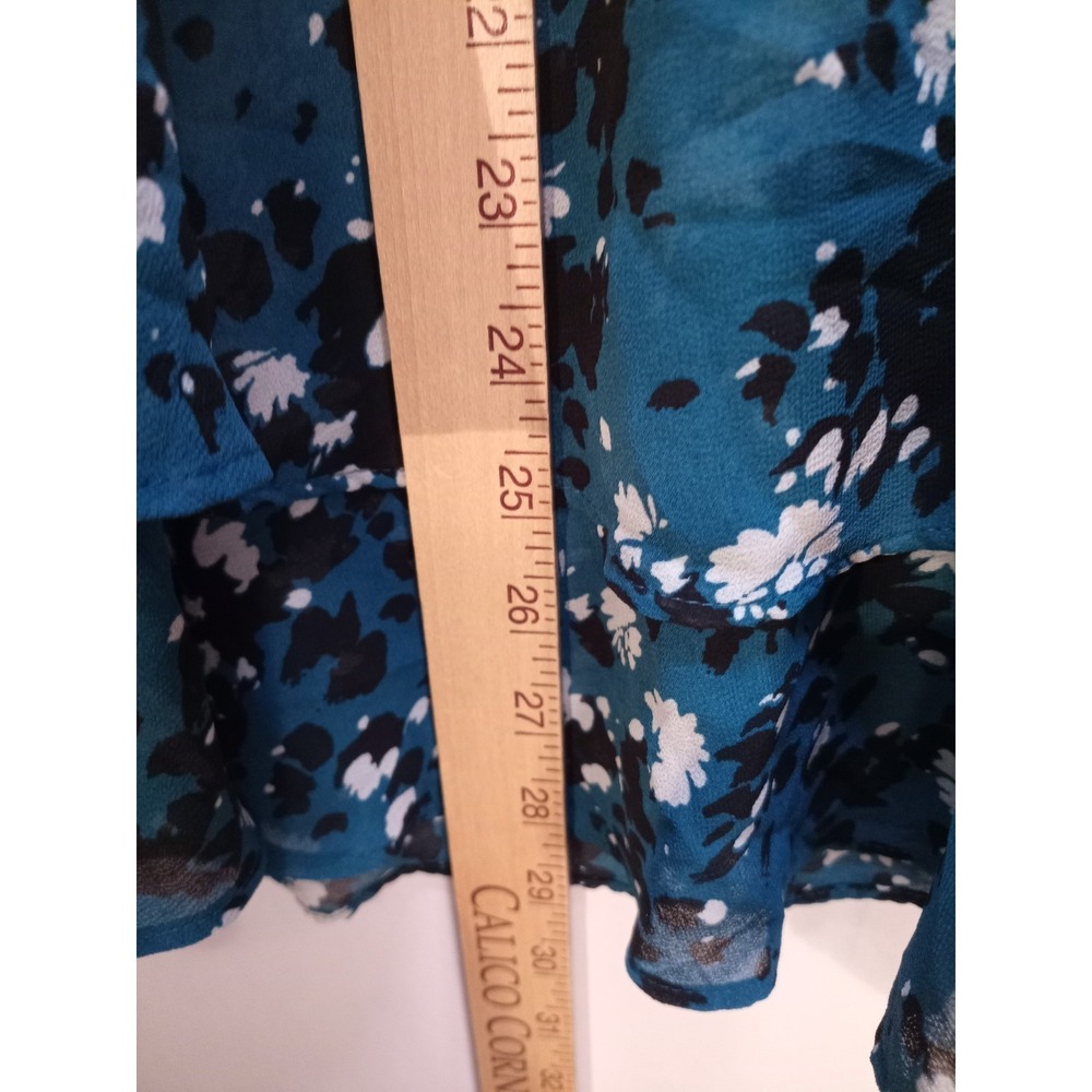 Lane Bryant Women's Double Layer Swing Tank Sleeveless Top, SZ 20, Teal Floral - Picture 4 of 5